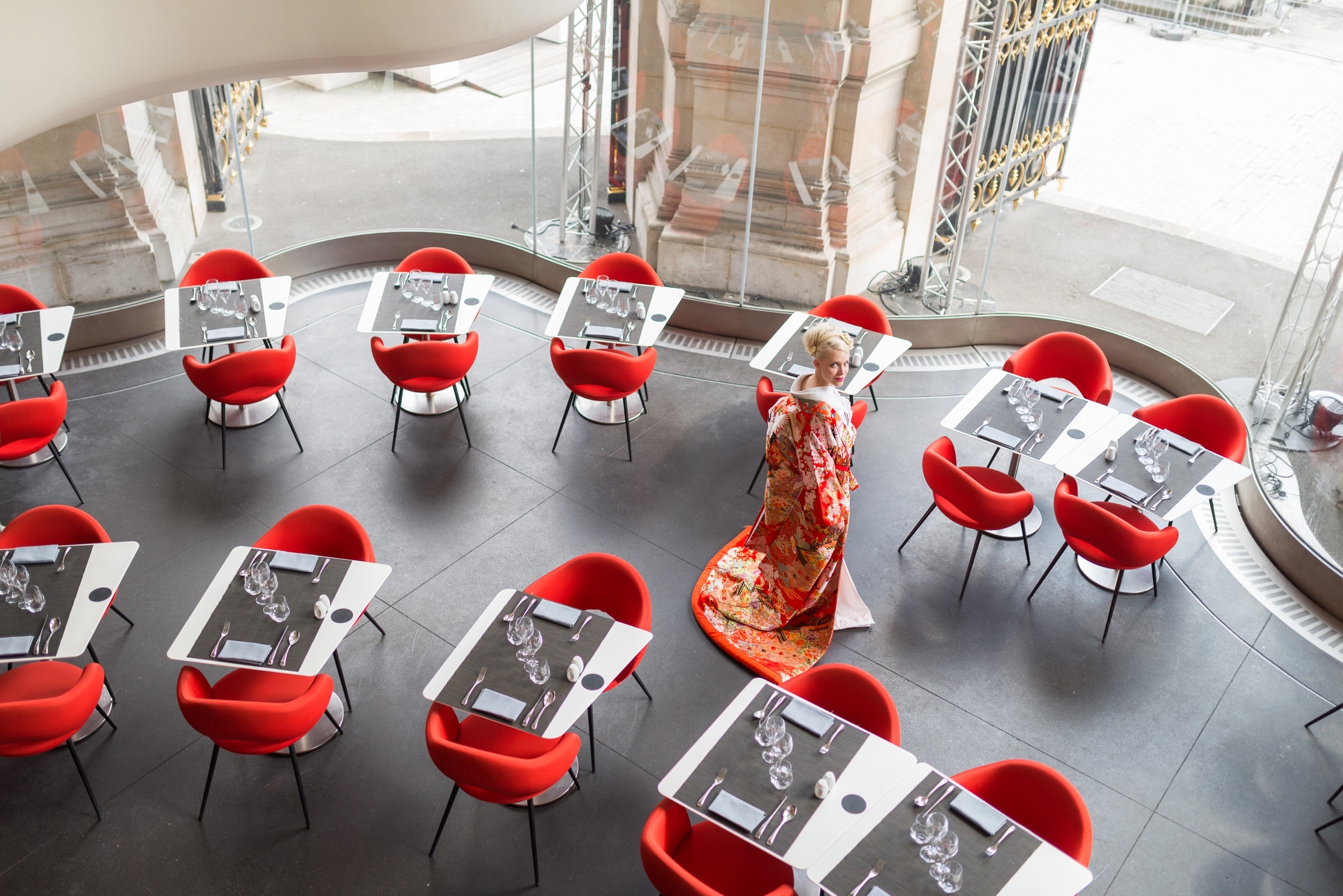 Séance photo kimono au restaurant L'Opéra