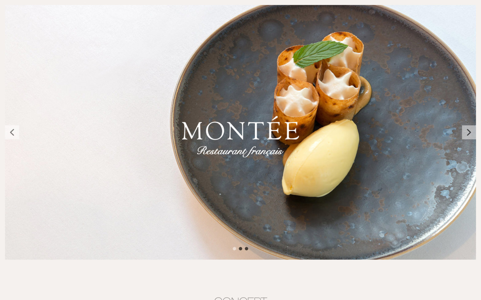 Web Design for French Restaurant - MONTEE
