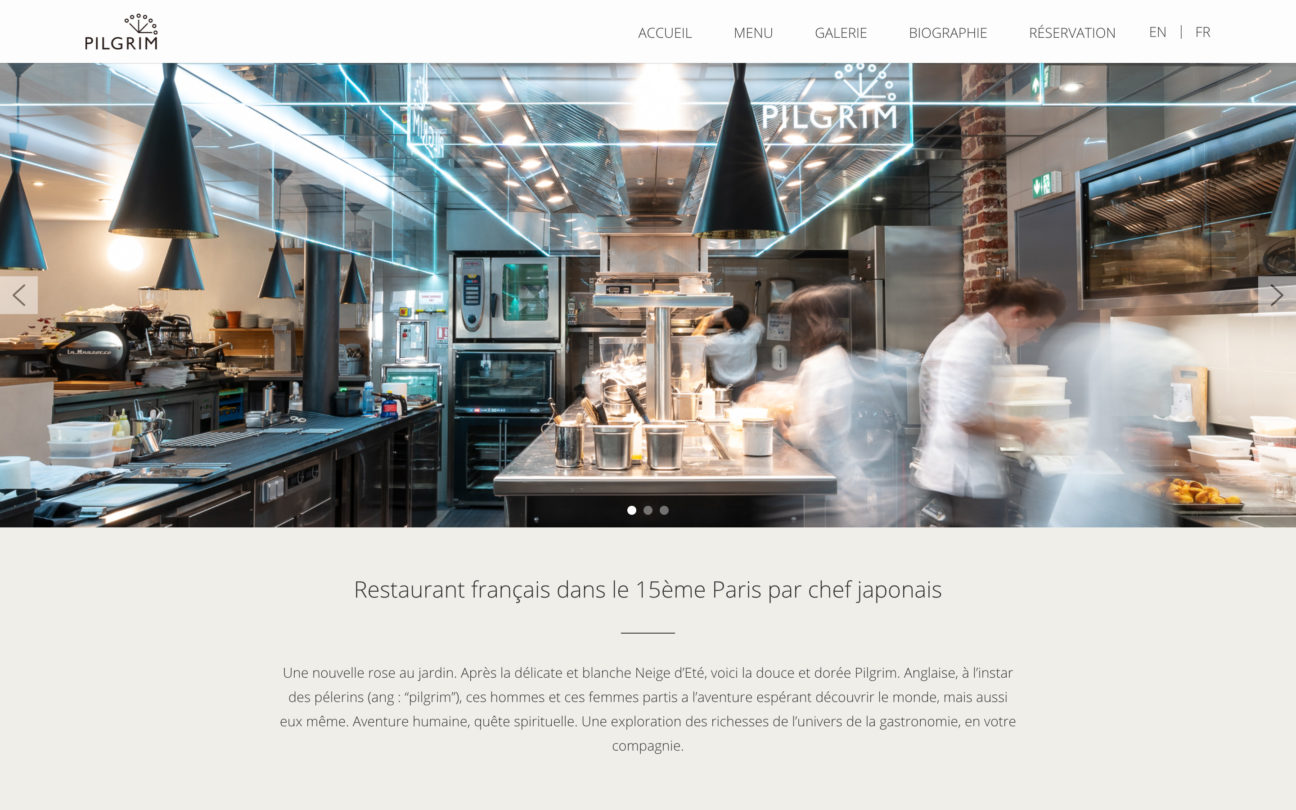Création de site de restaurant français - PILGRIM