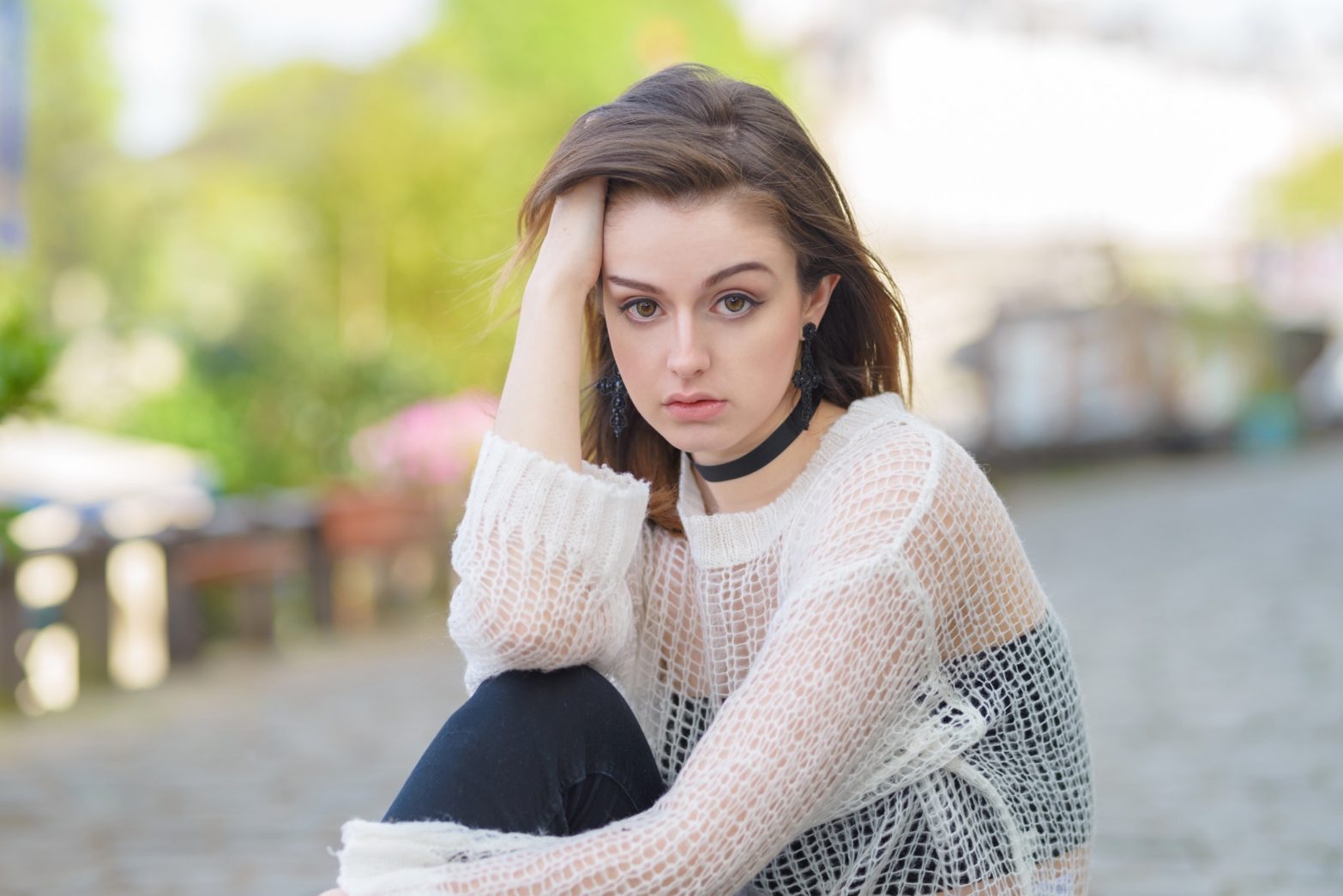 パリ1区シテ島でパリジェンヌモデルの宣材写真を撮影