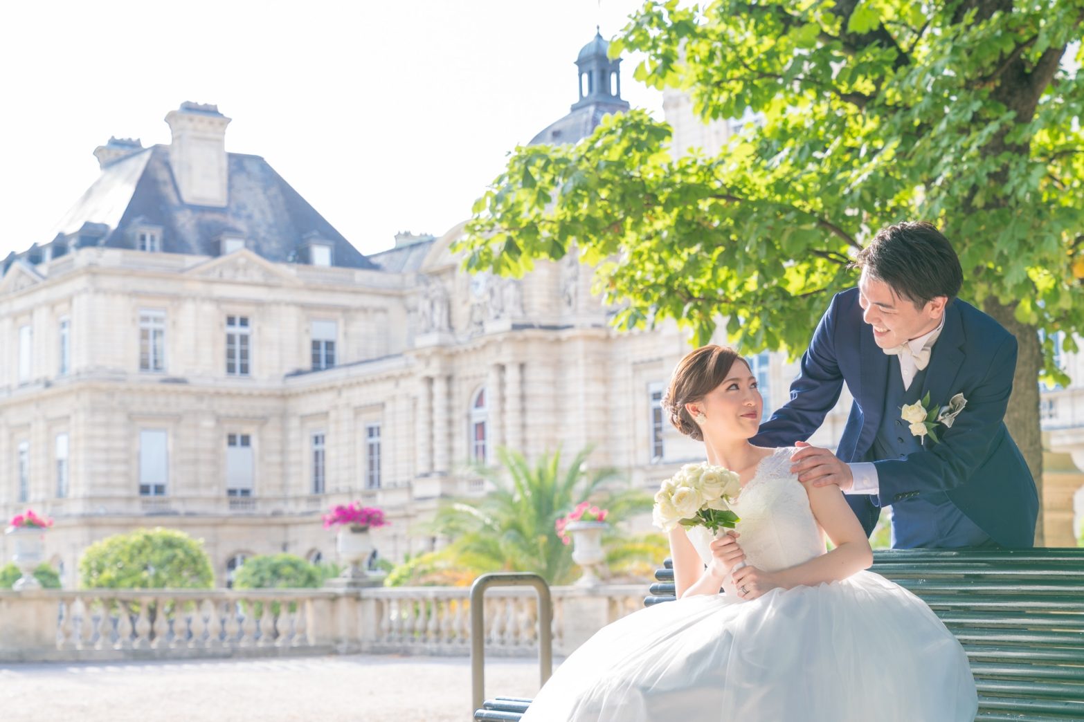 リュクサンブール公園でパリ・ハネムーンフォト