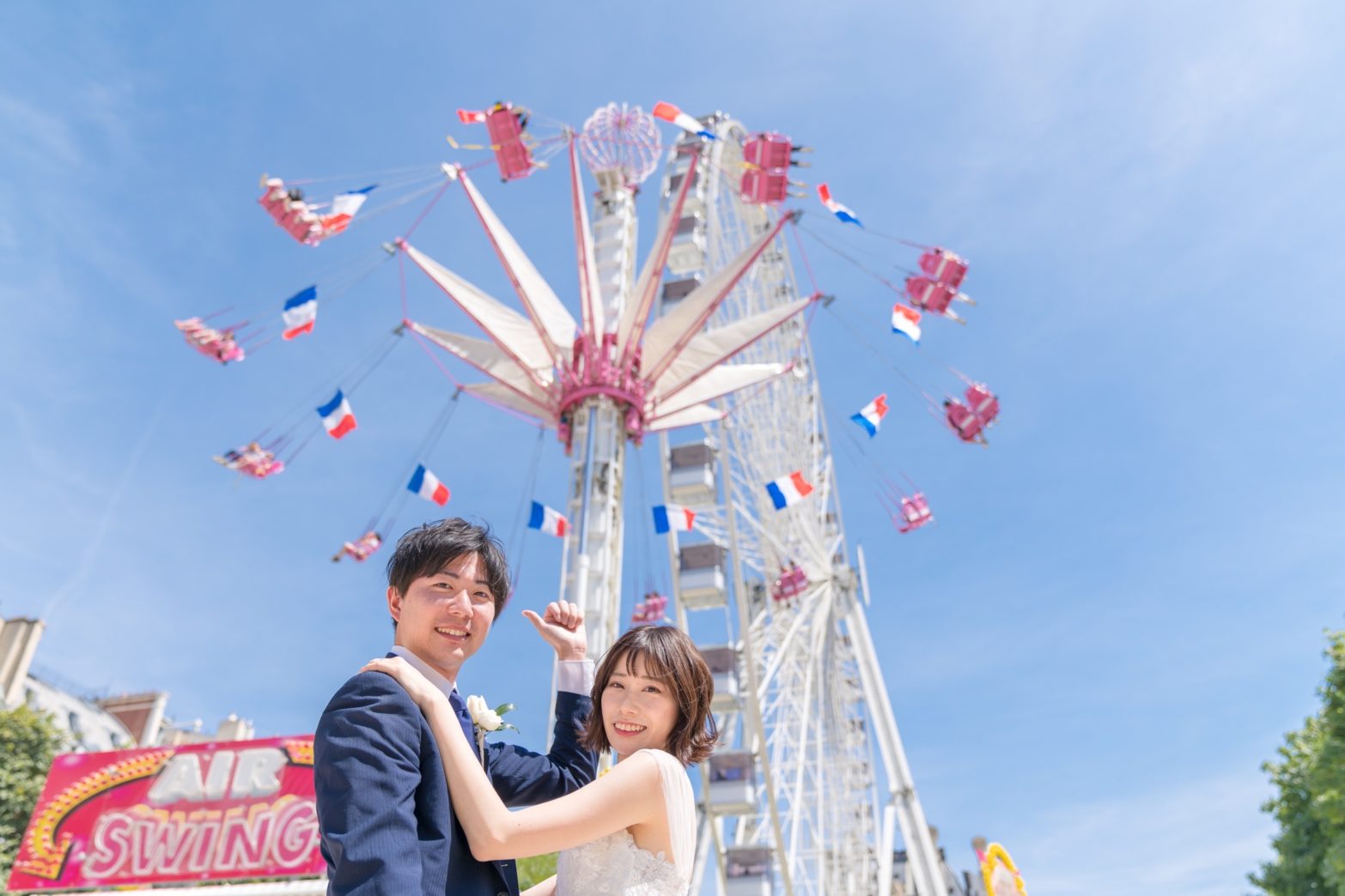 ウェディングフォトツアー - チュイルリー公園の移動遊園地