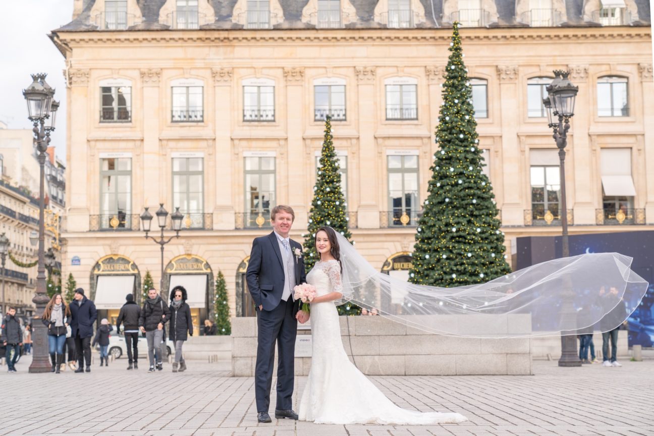 【ヴァンドーム広場でウェディングフォト】 – パリ王室広場